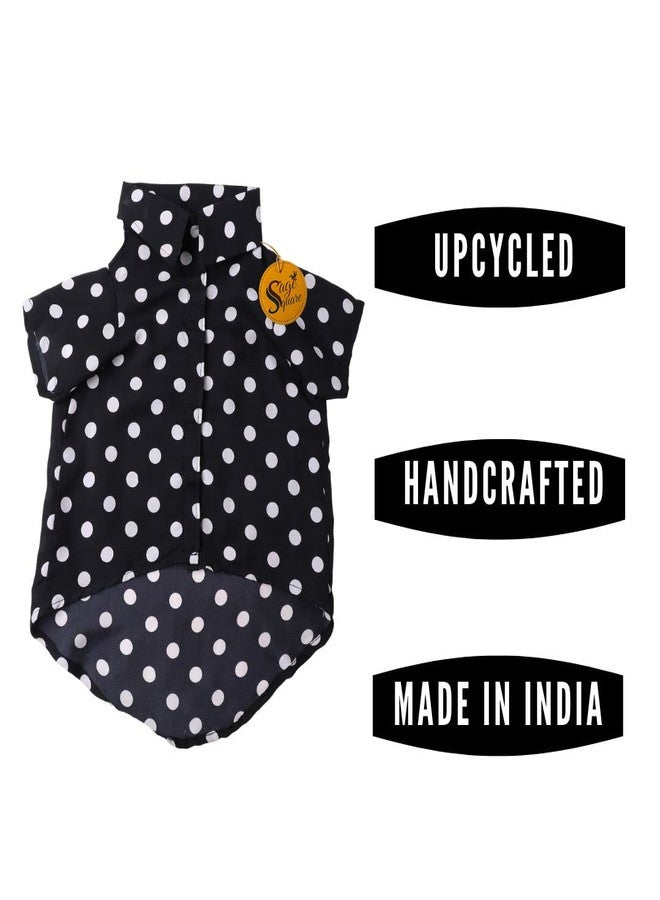 سايج سكوير قميص كلاب مطبوع عليه رسومات مربعة جريئة، قميص كلاب عصري، فائق النعومة وخفيف الوزن، ملابس كلاب مريحة وجيدة التهوية، زي عصري (مقاس كبير جدًا - 26 بوصة) (أسود منقط) - Image 3